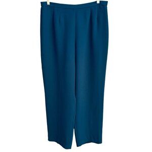 Coldwater Creek‎ Womens Teal Back Zip Straight Leg Preppy Classic Dress Pants 16
